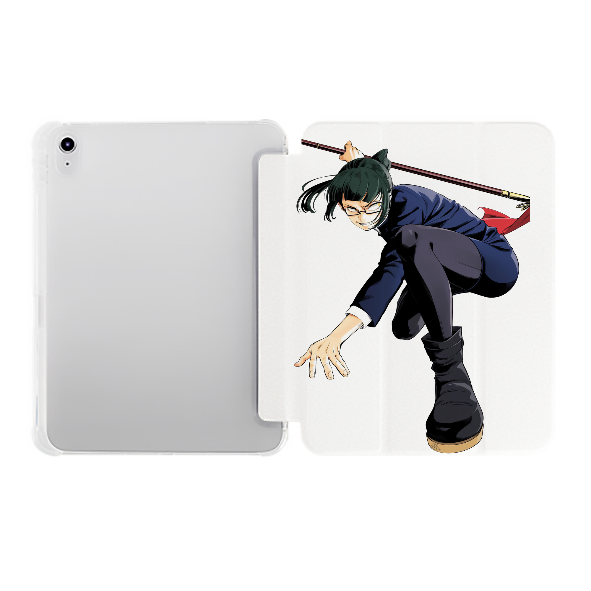（画像用） 呪術廻戦 Jujutsu Kaisen IPad ケース ペン収納付き 三つ折りスタンド PUレザー×シリコン 対応機種9.5/10.5/10.9インチ